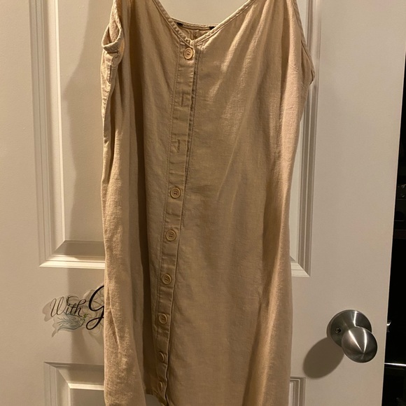 Large Tan linen dress - Picture 6 of 6